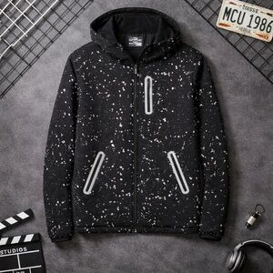 Under Armour Black Speckle Hooded Windbreaker